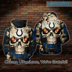 Womens Colts Hoodie 3D Discount Skull Indianapolis Colts Gift