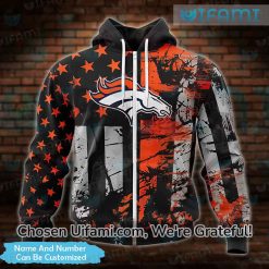 Womens Denver Broncos Hoodie 3D Fascinating USA Flag Personalized Denver Broncos Gifts 3