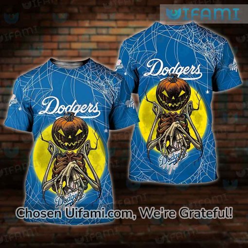 Womens Dodger Apparel 3D Gorgeous Pumpkin Skeleton Dodgers Gifts For Her