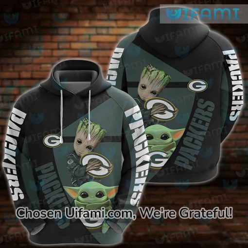 Womens Green Bay Packers Hoodie 3D Outstanding Baby Groot Packers Gift
