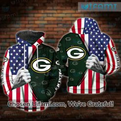Womens Green Bay Packers Hoodie 3D Rare USA Flag Gift Packers