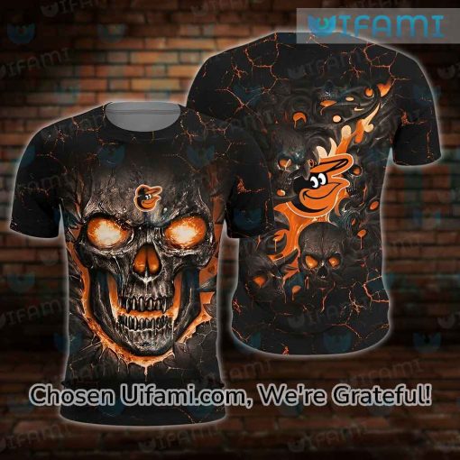 Womens Orioles Shirt 3D Perfect Lava Skull Baltimore Orioles Gift Ideas