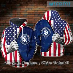 Women’s Padres Hoodie 3D Stunning USA Flag San Diego Padres Gift