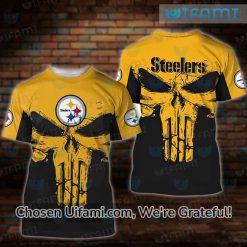 Womens Pittsburgh Steelers Shirt 3D Punisher Skull Best Steelers Gift