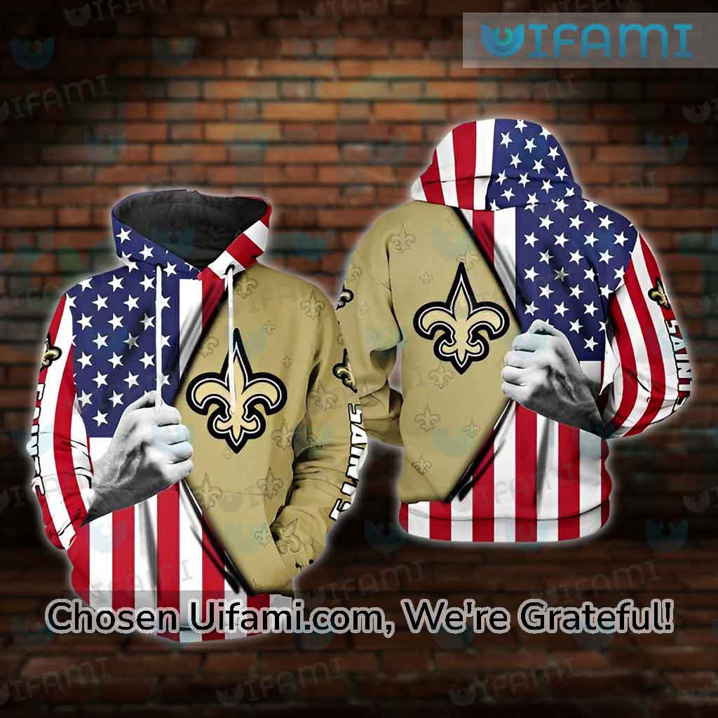 Womens Saints Hoodie 3D Beautiful USA Flag New Orleans Saints Christmas  Gifts - Personalized Gifts: Family, Sports, Occasions, Trending