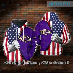Youth Baltimore Ravens Hoodie 3D Excellent USA Flag Ravens Gift Ideas