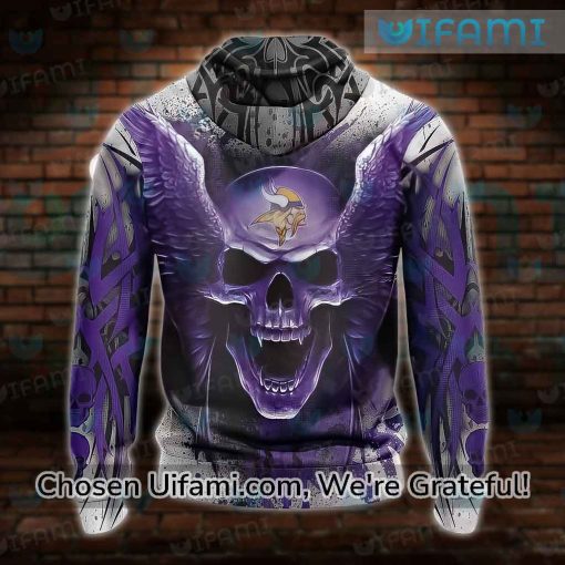 Youth Vikings Hoodie 3D Useful Skull Cool Minnesota Vikings Gifts