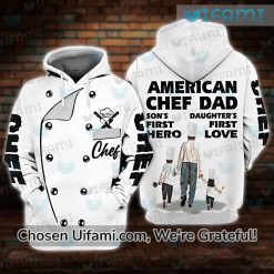 American Chef Dad Hoodie 3D Sons First Hero Daughters First Love Great Gift For Dad