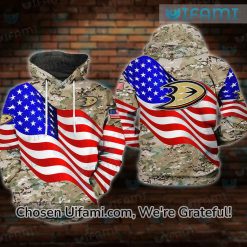 Anaheim Mighty Ducks Hoodie 3D Practical USA Flag Camo Gift