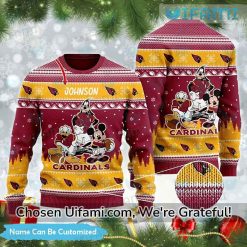Arizona Cardinals Ugly Christmas Sweater Personalized Mickey Goofy Donald Gift