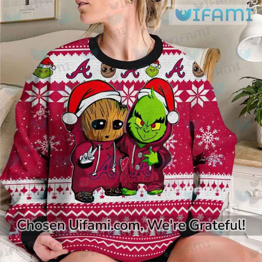 Atlanta Braves Sweater Radiant Baby Groot Grinch Braves Gift Ideas