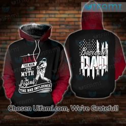 Baseball Dad Hoodie 3D The Man Myth Legend Bad Influence Fathersday Gift