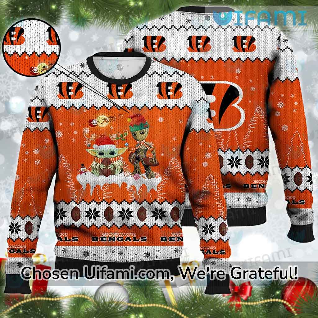 Bengals Sweater Vintage Colorful Baby Yoda Groot Cincinnati Bengals Gift -  Personalized Gifts: Family, Sports, Occasions, Trending