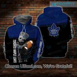 Black Toronto Maple Leafs Hoodie 3D Magnificent Baby Groot Gift