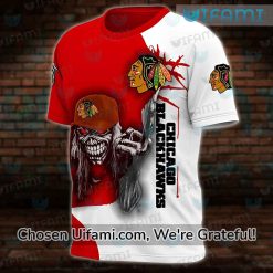 Blackhawks Tee Shirt 3D Eddie The Head Chicago Blackhawks Gift