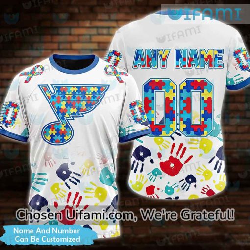 Blues Hockey Shirt 3D Custom Autism Gift