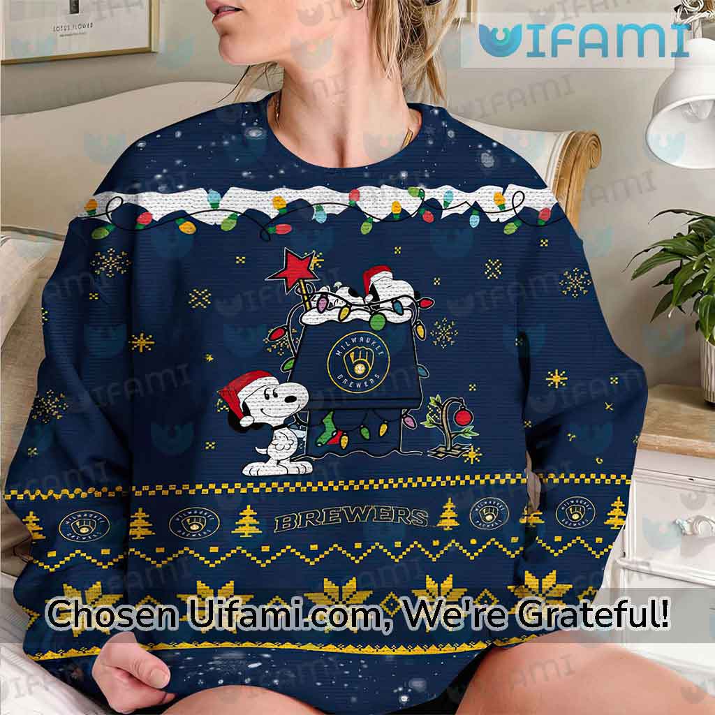 Snoopy Milwaukee Brewers Ugly Christmas Sweater 2023 Christmas Gift