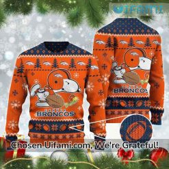 Broncos Ugly Sweater Terrific Snoopy Woodstock Denver Broncos Gifts For Him