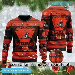 Browns Ugly Christmas Sweater Custom Surprising Cleveland Browns Gift
