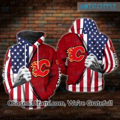 Calgary Flames Hoodie 3D Attractive USA Flag Gift