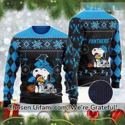 Carolina Panthers Ugly Christmas Sweater Snoopy Woodstock Carolina Panthers Gift Ideas