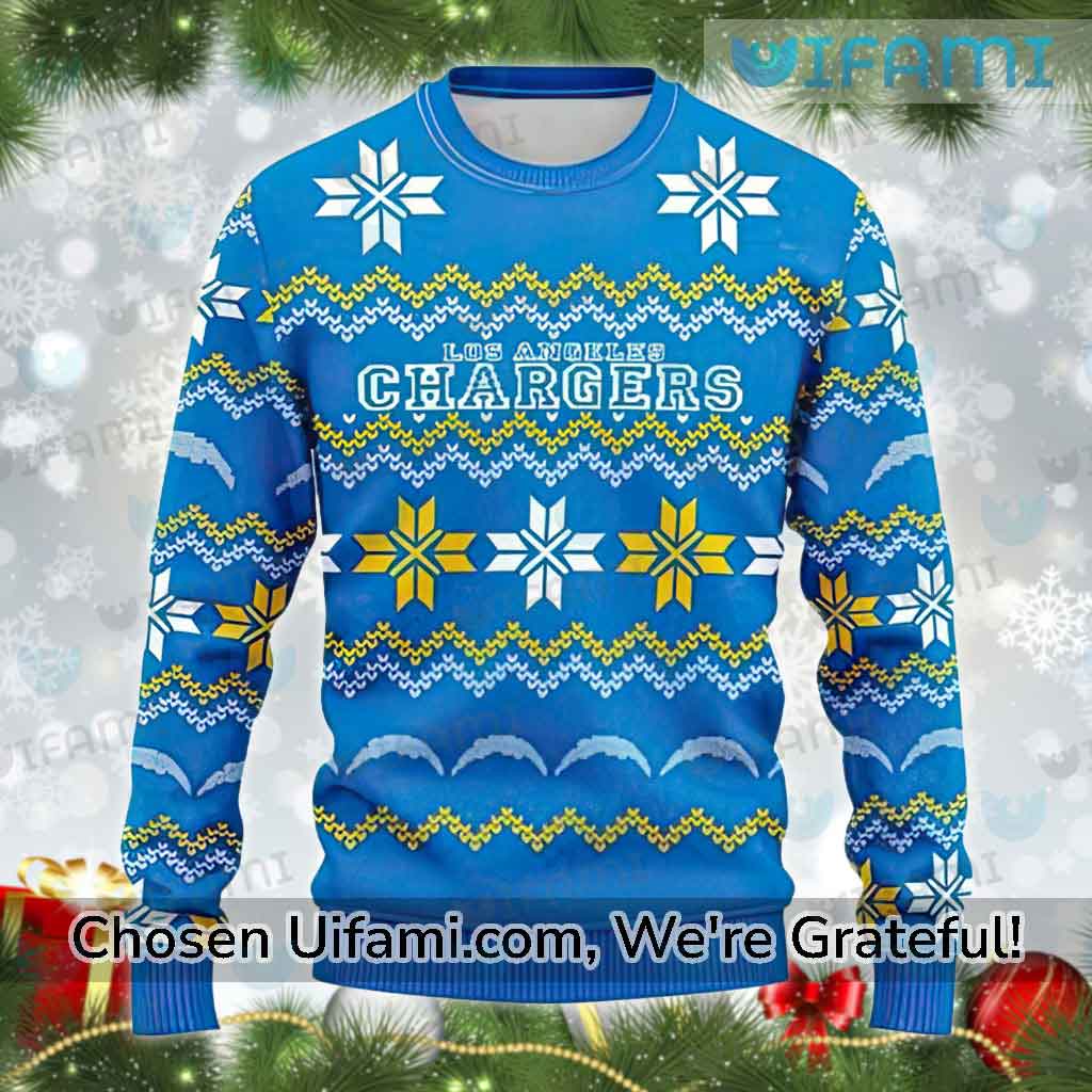 Los Angeles Chargers Dog Family Holiday Ugly Sweater, Size: M