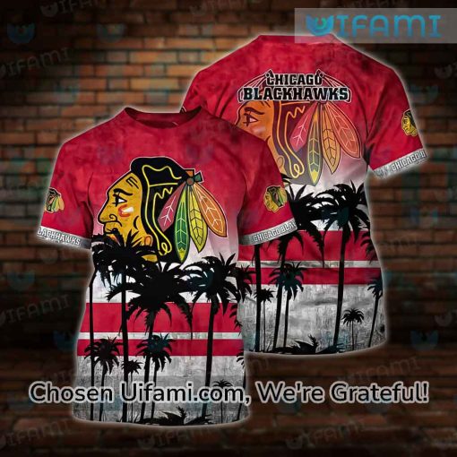 Chicago Blackhawks Retro Shirt 3D Basic Blackhawks Christmas Gifts