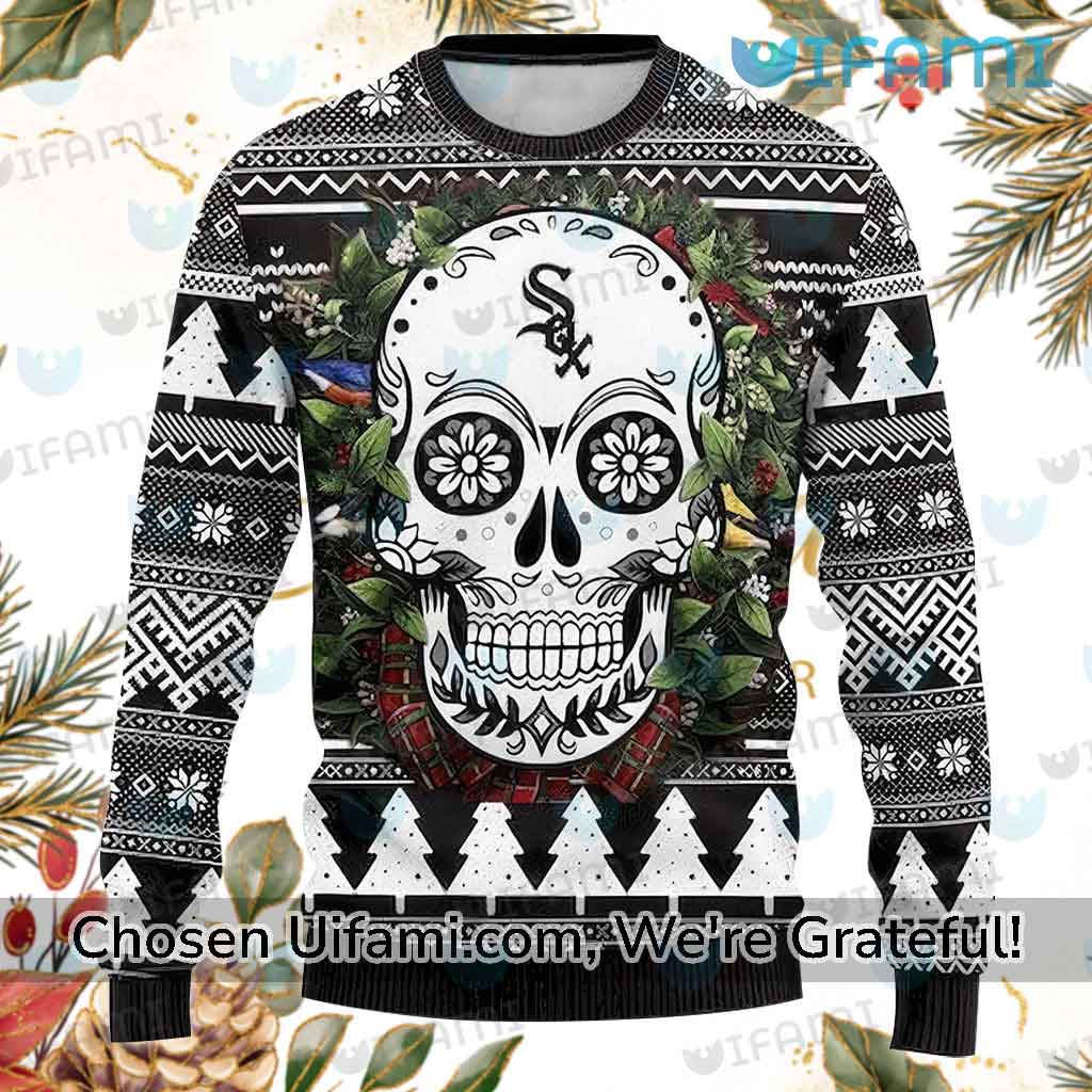 Chicago White Sox Christmas Sweater Cool Sugar Skull White Sox