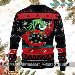 Cincinnati Reds Christmas Sweater Spirited Grinch Gifts For Reds Fans