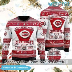 Cincinnati Reds Ugly Christmas Sweater Personalized Cincinnati Reds Gift