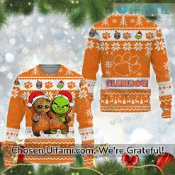 Clemson Sweater Mens Awesome Baby Groot Grinch Clemson Tigers Gift