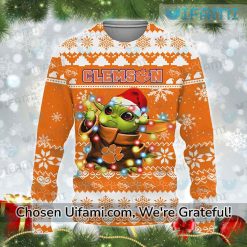Clemson Ugly Sweater Fascinating Baby Yoda Clemson Tigers Gift