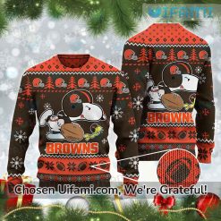 Cleveland Browns Ugly Sweater Comfortable Snoopy Woodstock Browns Gift