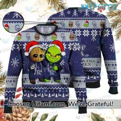 Colorado Rockies Sweater Spectacular Baby Groot Grinch Rockies Gifts Best selling