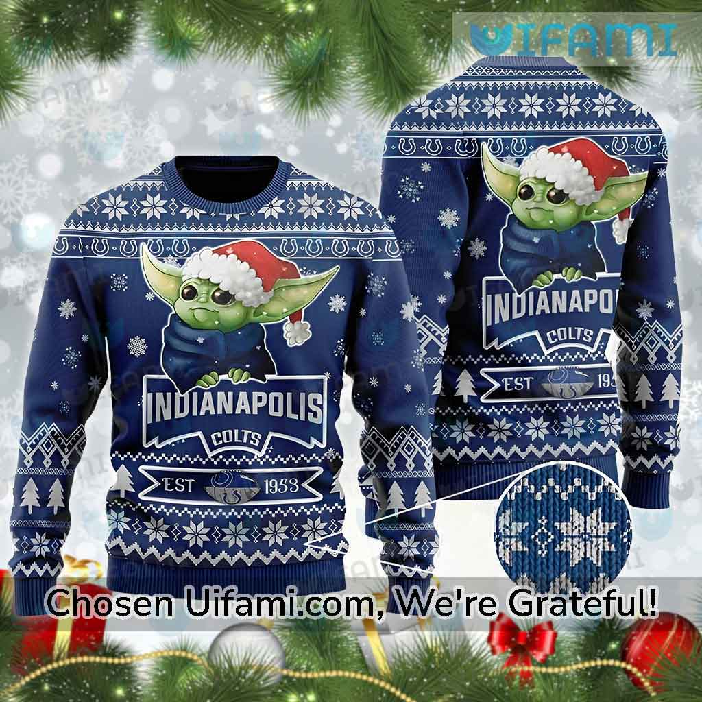 Indianapolis Colts Cute Baby Yoda Grogu Holiday Party Ugly Christmas -  StirTshirt