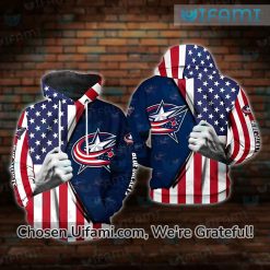Columbus Blue Jackets Jersey Hoodie 3D Tempting USA Flag Gift