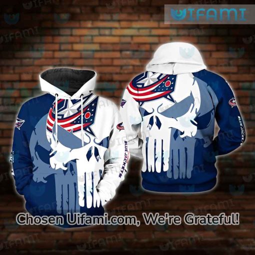 Columbus Blue Jackets Zip Up Hoodie 3D Thrilling Punisher Skull Gift