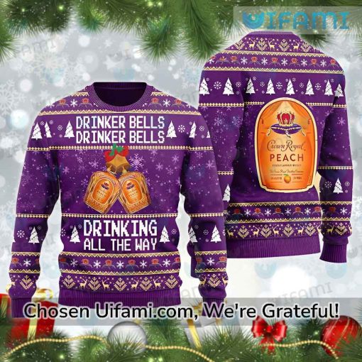 Crown Royal Ugly Christmas Sweater Creative Drinker Bells Crown Royal Gift