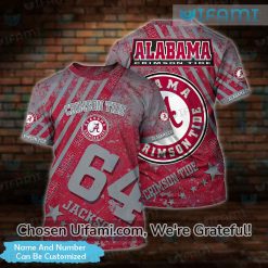 Custom Alabama Crimson Tide Football T-Shirt 3D Tempting Roll Tide Gift