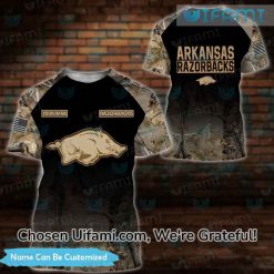 Custom Arkansas Razorbacks Shirt 3D Alluring Hunting Camo Razorbacks Gifts