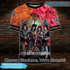 Custom Blackhawks Shirt 3D Awesome Kiss Band Chicago Blackhawks Gift
