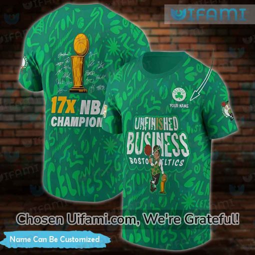 Custom Boston Celtics Tee Shirt 3D Spirited Champions Celtics Gift