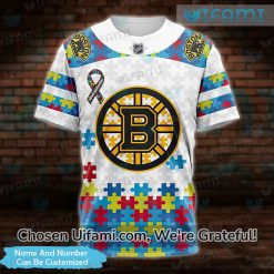 Custom Bruins Tee Shirt 3D Glamorous Autism Gifts For Boston Bruins Fans