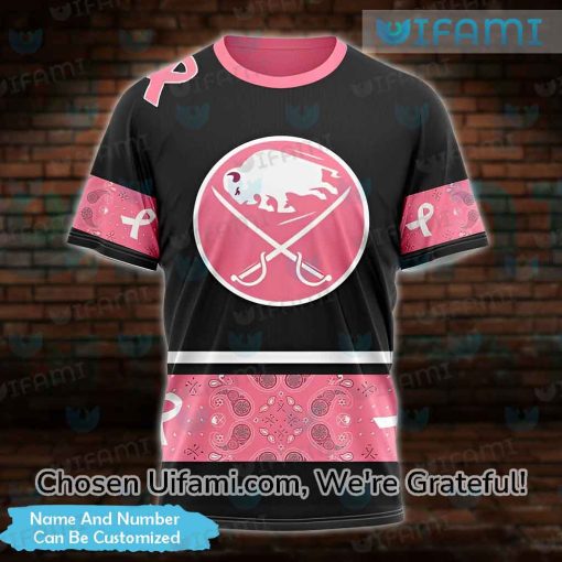 Custom Buffalo Sabres T-Shirts Vintage 3D Creative Breast Cancer Sabres Gifts