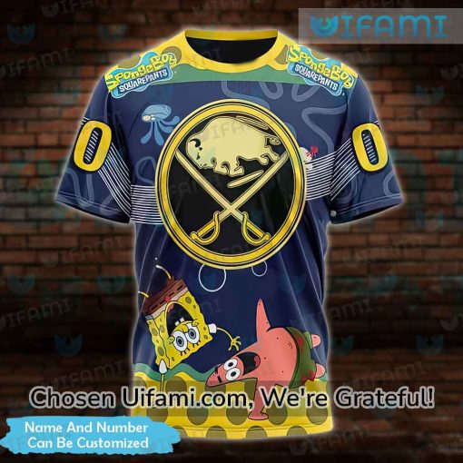 Custom Buffalo Sabres Youth Apparel 3D SpongeBob Patrick Star Sabres Gift