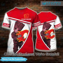 Custom Calgary Flames Clothing 3D Spell-binding Baby Groot Calgary Flames Gifts