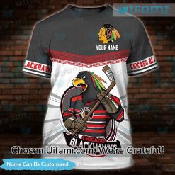 Custom Chicago Blackhawks T-Shirts Vintage 3D Spectacular Mascot Blackhawks Gift