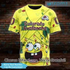 Custom Colorado Avalanche Shirt 3D Colorful SpongeBob Avalanche Gifts
