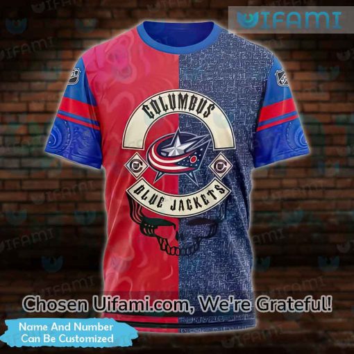 Custom Columbus Blue Jackets Womens Apparel 3D Fun Grateful Dead Blue Jackets Gifts