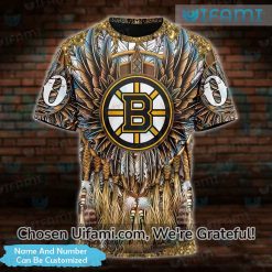 Custom Funny Boston Bruins Shirts 3D Native American Bruins Gift